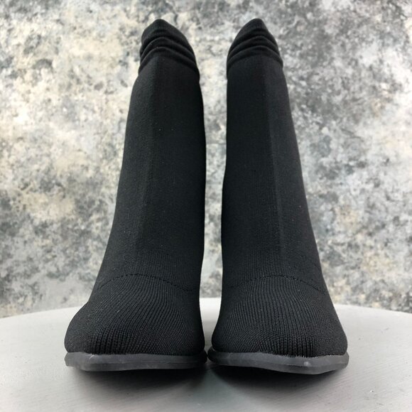 MIA Womens Size 7M Chellsie Black Pointed Toe Stretch Sock High Heel Ankle Boots - Picture 2 of 13
